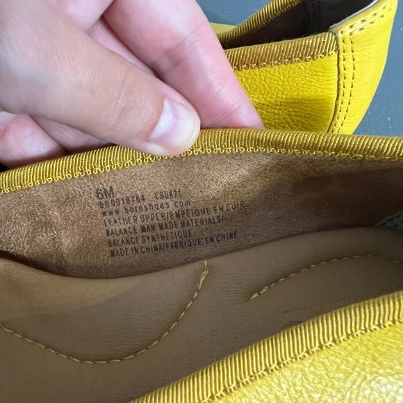 BORN Brin Leather Ballerina Bow Flats in Yellow (6) - Picture 6 of 10